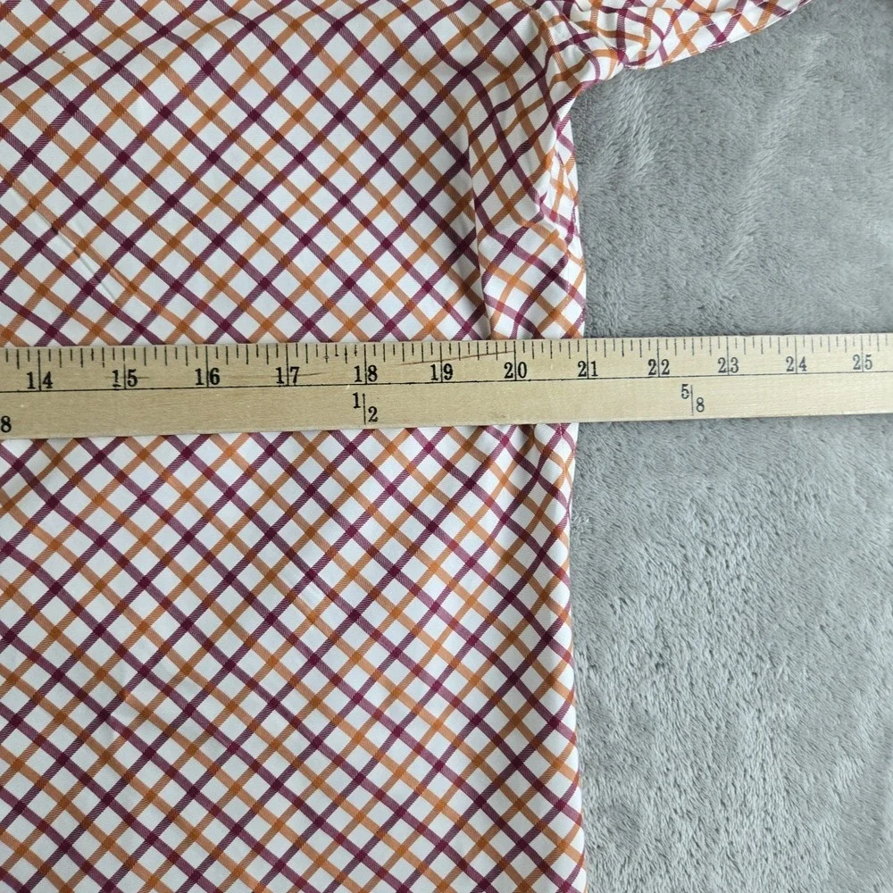 Vintage Banana Republic Shirt Mens Small 14/14.5 White Orange Burgundy Checkered